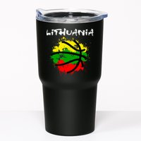 Lithuania Basketball Abstract - Lithuania Strong Basketball Tumbler