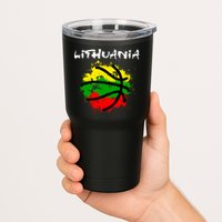 Lithuania Basketball Abstract - Lithuania Strong Basketball Tumbler