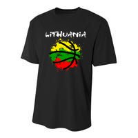Lithuania Basketball Abstract - Lithuania Strong Basketball Youth Performance Sprint T-Shirt