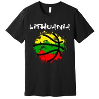 Lithuania Basketball Abstract - Lithuania Strong Basketball Premium T-Shirt