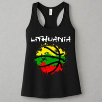 Lithuania Basketball Abstract - Lithuania Strong Basketball Womens Tank Top