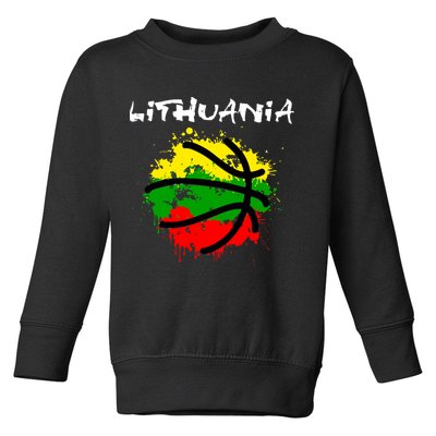 Lithuania Basketball Abstract - Lithuania Strong Basketball Toddler Sweatshirt
