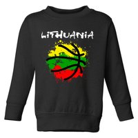 Lithuania Basketball Abstract - Lithuania Strong Basketball Toddler Sweatshirt