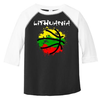 Lithuania Basketball Abstract - Lithuania Strong Basketball Toddler Fine Jersey T-Shirt