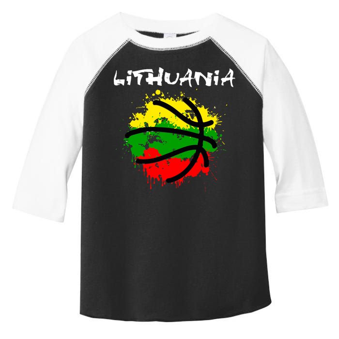 Lithuania Basketball Abstract - Lithuania Strong Basketball Toddler Fine Jersey T-Shirt