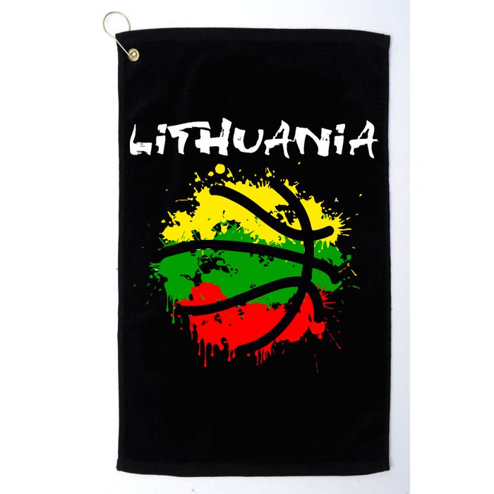 Lithuania Basketball Abstract - Lithuania Strong Basketball Golf Towel