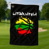 Lithuania Basketball Abstract - Lithuania Strong Basketball Golf Towel