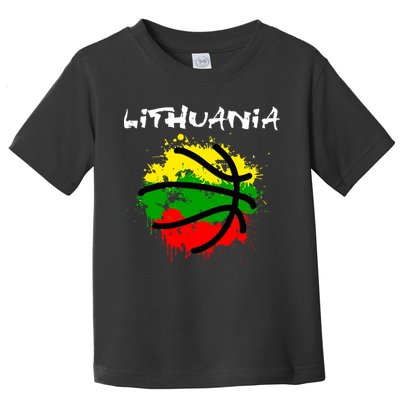 Lithuania Basketball Abstract - Lithuania Strong Basketball Toddler T-Shirt
