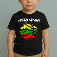 Lithuania Basketball Abstract - Lithuania Strong Basketball Toddler T-Shirt