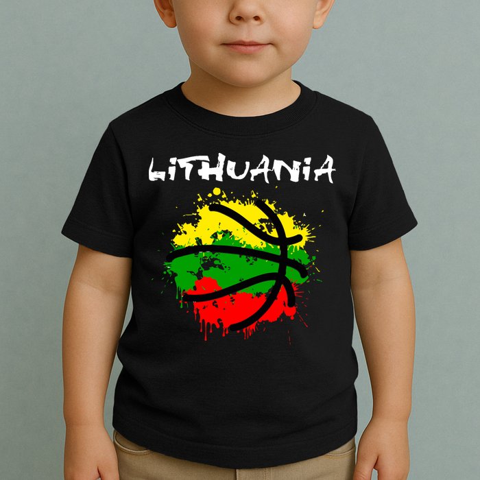 Lithuania Basketball Abstract - Lithuania Strong Basketball Toddler T-Shirt