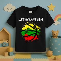 Lithuania Basketball Abstract - Lithuania Strong Basketball Toddler T-Shirt