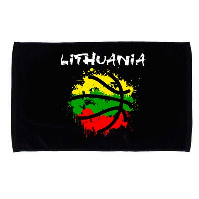 Lithuania Basketball Abstract - Lithuania Strong Basketball Microfiber Hand Towel