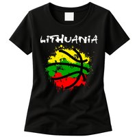 Lithuania Basketball Abstract - Lithuania Strong Basketball Womens T-Shirt