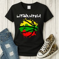 Lithuania Basketball Abstract - Lithuania Strong Basketball Womens T-Shirt