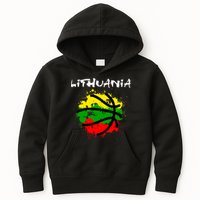 Lithuania Basketball Abstract - Lithuania Strong Basketball Kids Hoodie