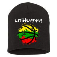 Lithuania Basketball Abstract - Lithuania Strong Basketball Short Acrylic Beanie