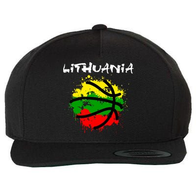 Lithuania Basketball Abstract - Lithuania Strong Basketball Wool Snapback Cap