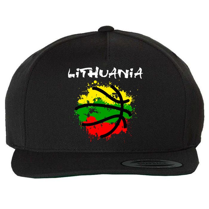 Lithuania Basketball Abstract - Lithuania Strong Basketball Wool Snapback Cap