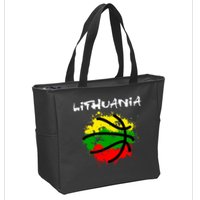Lithuania Basketball Abstract - Lithuania Strong Basketball Zip Tote Bag