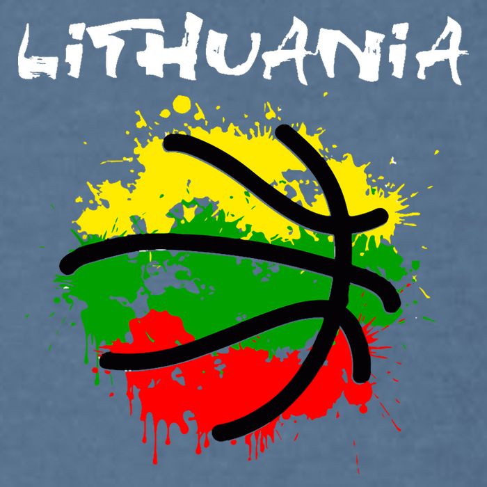 Lithuania Basketball Abstract - Lithuania Strong Basketball Garment-Dyed Sweatshirt