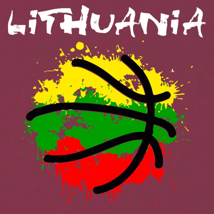 Lithuania Basketball Abstract - Lithuania Strong Basketball 16oz Travel Tumbler