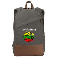 Lithuania Basketball Abstract - Lithuania Strong Basketball Cotton Canvas Backpack