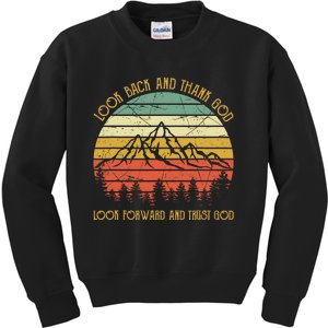 Look Back And Thank God Jesus Christian  Kids Sweatshirt