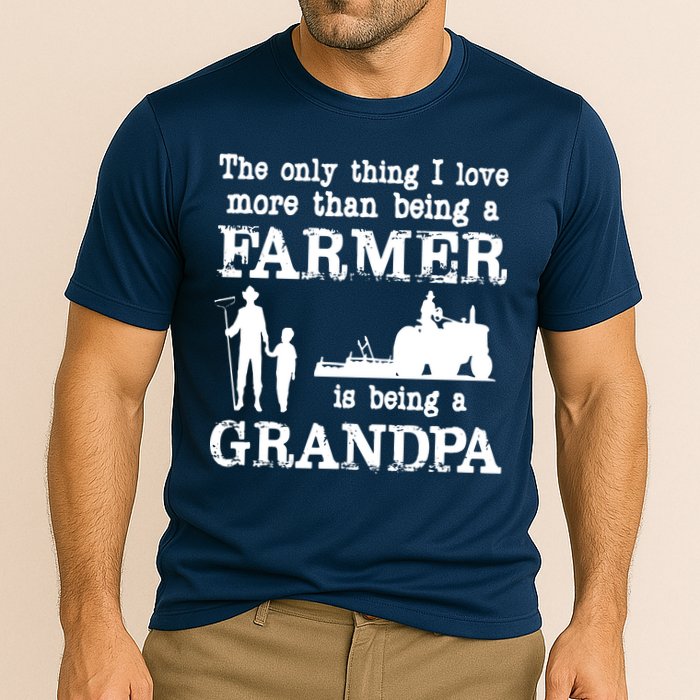 Love Being A Grandpa Funny Farmer For Fathers Day Cooling Performance Crew T-Shirt