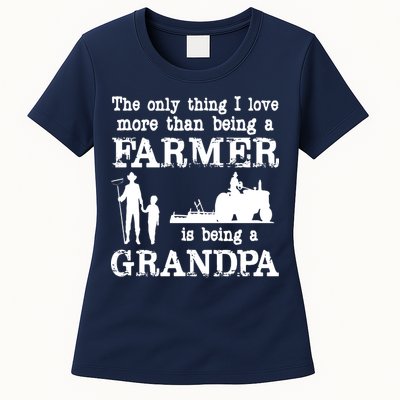 Love Being A Grandpa Funny Farmer For Fathers Day Womens T-Shirt