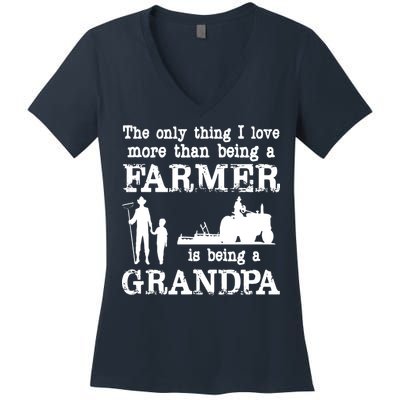 Love Being A Grandpa Funny Farmer For Fathers Day Women's V-Neck T-Shirt