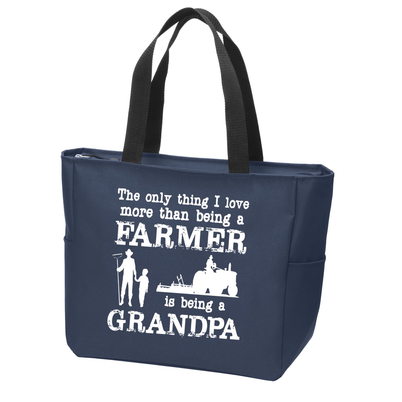 Love Being A Grandpa Funny Farmer For Fathers Day Zip Tote Bag