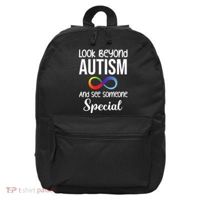 Look Beyong Autism And See Someone Special 16 in Basic Backpack