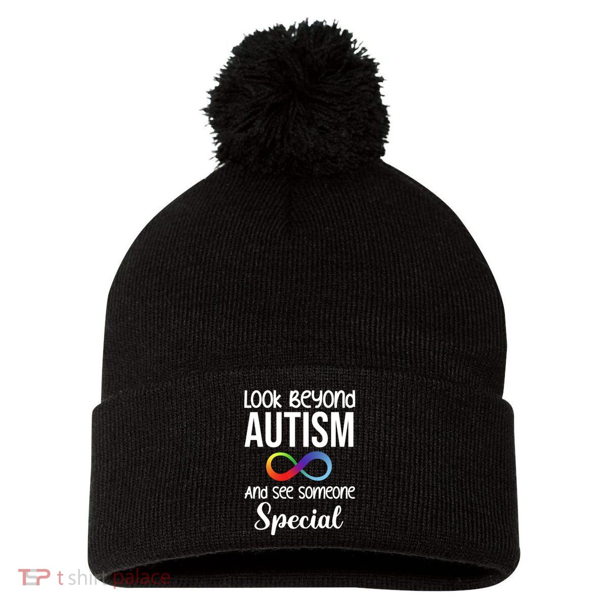 Look Beyong Autism And See Someone Special Pom Pom 12in Knit Beanie