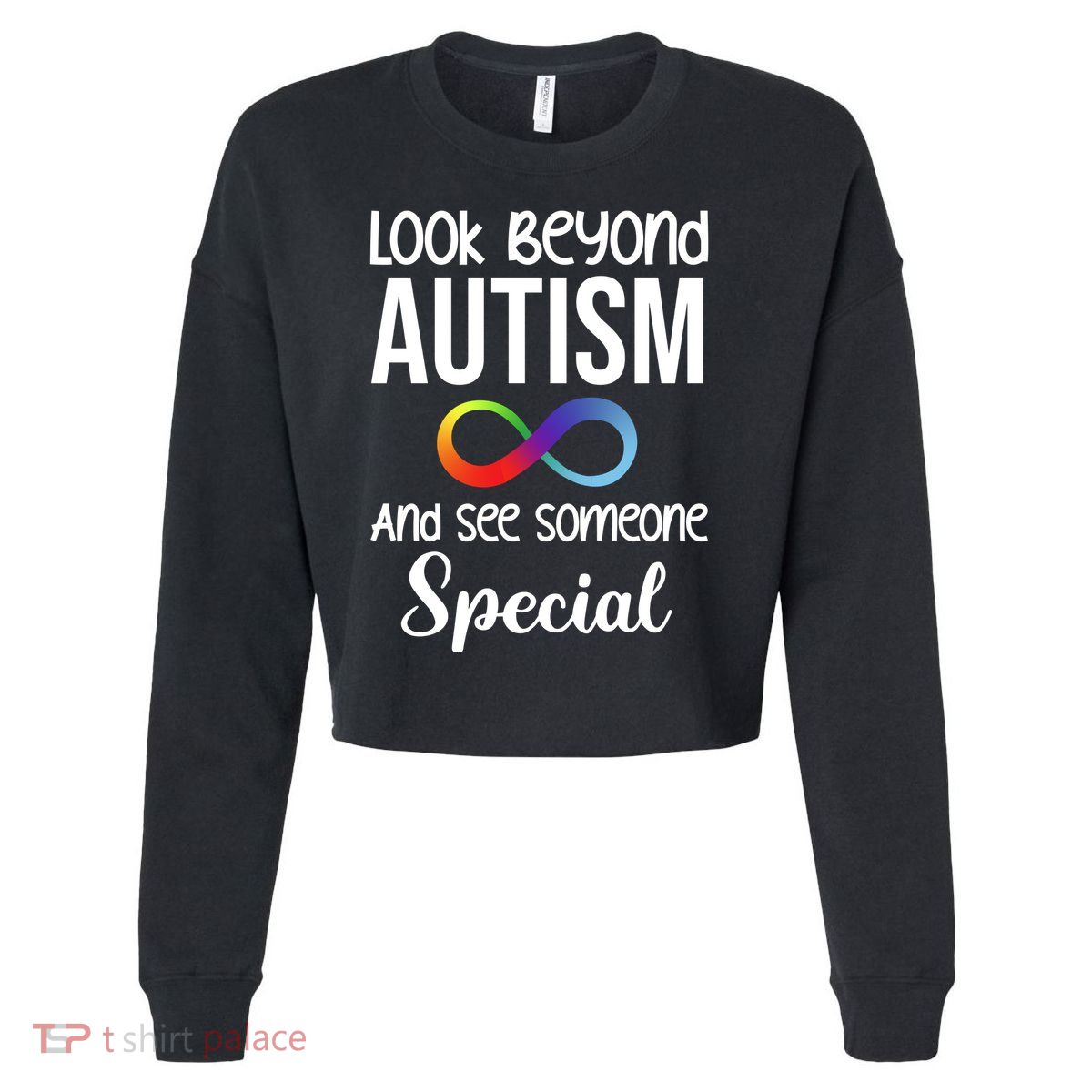 Look Beyong Autism And See Someone Special Cropped Pullover Crew