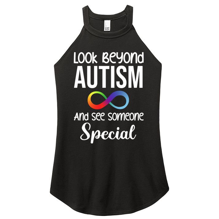 Look Beyong Autism And See Someone Special Women's Perfect Tri Rocker Tank