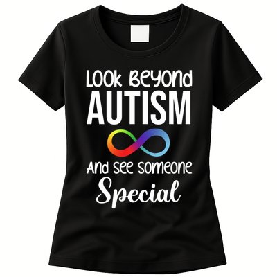 Look Beyong Autism And See Someone Special Womens T-Shirt