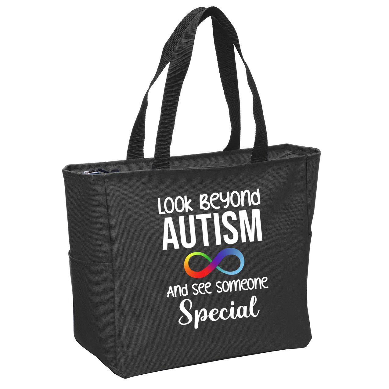 Look Beyong Autism And See Someone Special Zip Tote Bag