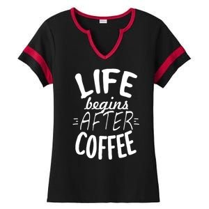 Life Begins After Coffee Ladies Halftime Notch Neck Tee