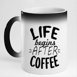 Life Begins After Coffee 11oz Black Color Changing Mug