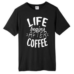 Life Begins After Coffee Tall Fusion ChromaSoft Performance T-Shirt