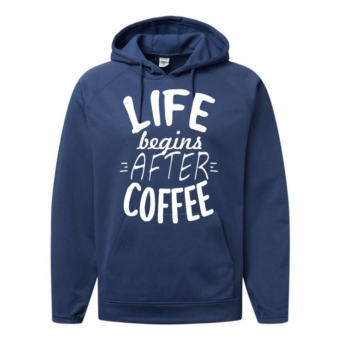 Life Begins After Coffee Performance Fleece Hoodie