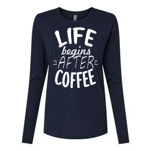 Life Begins After Coffee Womens Cotton Relaxed Long Sleeve T-Shirt