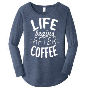 Life Begins After Coffee Women's Perfect Tri Tunic Long Sleeve Shirt