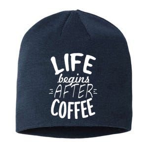 Life Begins After Coffee Sustainable Beanie