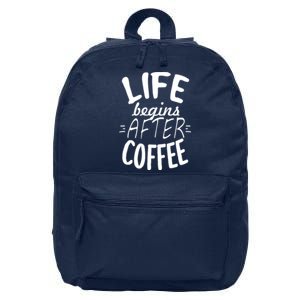 Life Begins After Coffee 16 in Basic Backpack