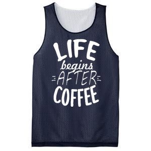 Life Begins After Coffee Mesh Reversible Basketball Jersey Tank