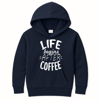 Life Begins After Coffee Kids Hoodie