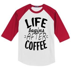 Life Begins After Coffee Kids Colorblock Raglan Jersey