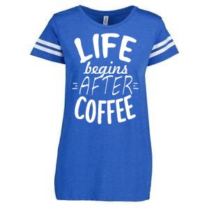 Life Begins After Coffee Enza Ladies Jersey Football T-Shirt