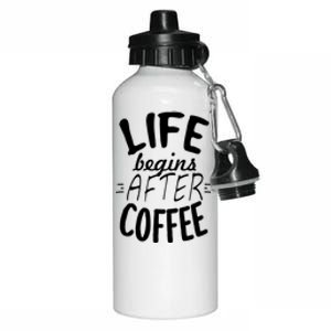 Life Begins After Coffee Aluminum Water Bottle